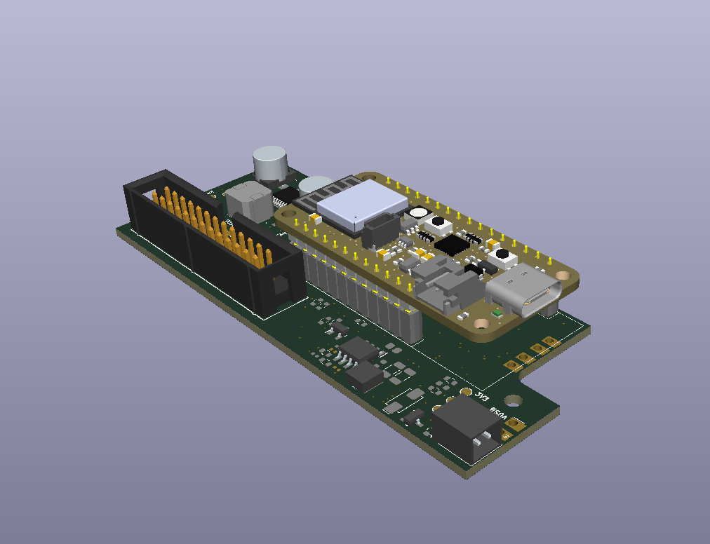 Alternate view of the assembled driver board