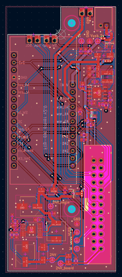 PCB layout for the flip-dot driver board