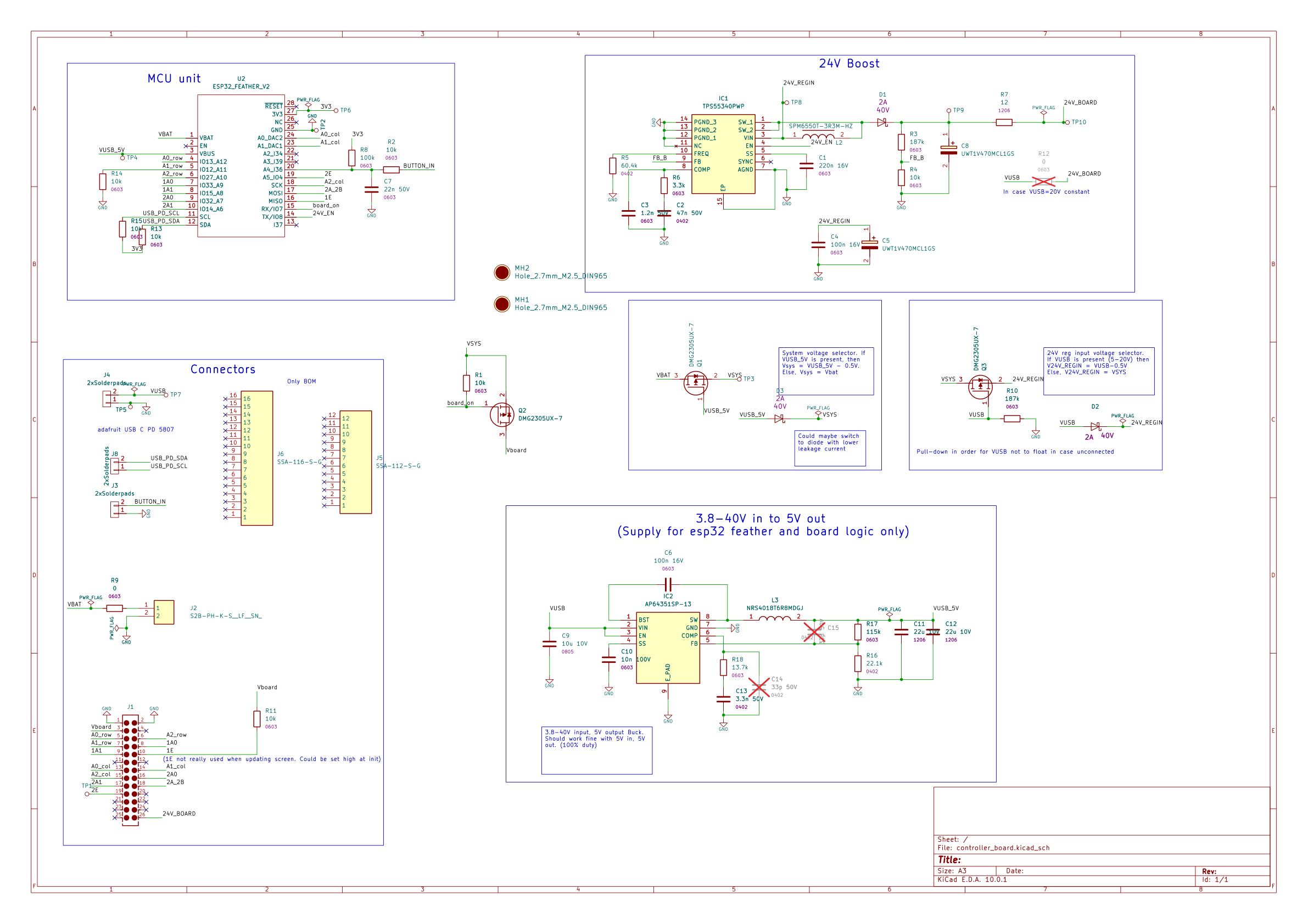 Schematic of the custom ESP32 Feather driver board